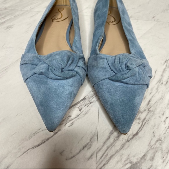 Sam Edelman Wheaton Blue Suede Pointy Toe Flat 7 1/2 M - Picture 12 of 16